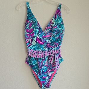 Lilly Pulitzer Blue and Pink One Piece Swimsuit